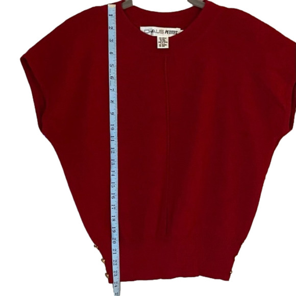 CHAUS PETITES Vintage Sweater Vest Sleeveless Cranberry Red Women Size M - Picture 7 of 9